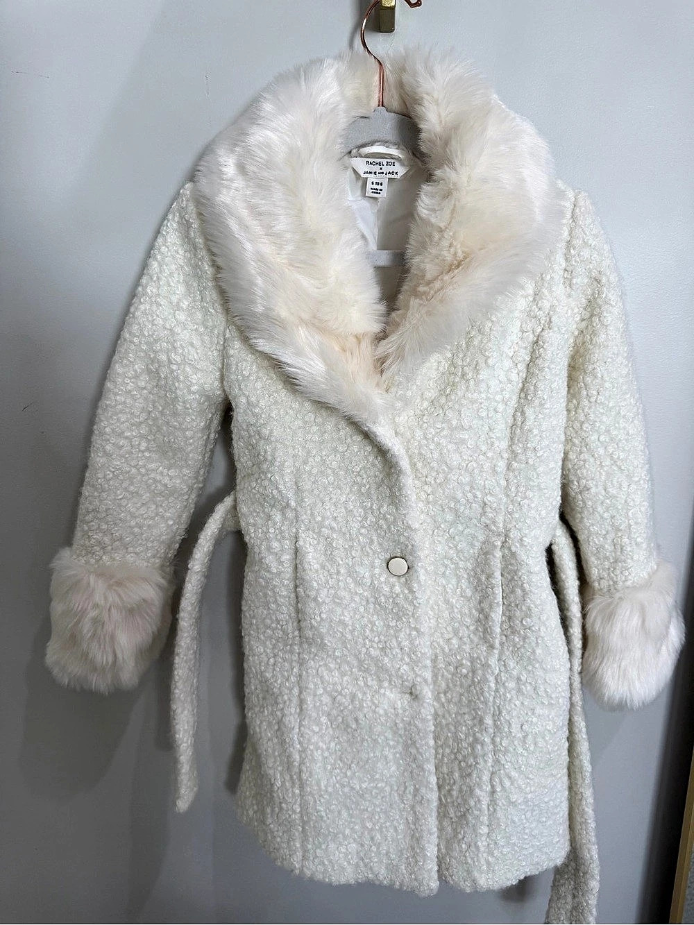 Rachel Zoe x Janie and Jack coat Teddy Coat White Size 5T (6)